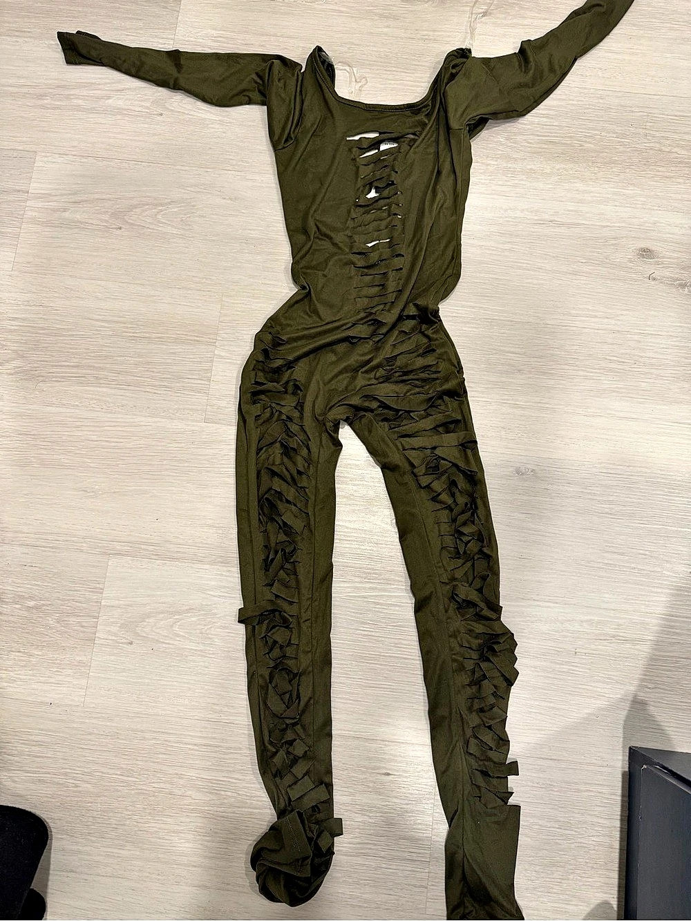 Green Ruched Long Sleeve Jumpsuit